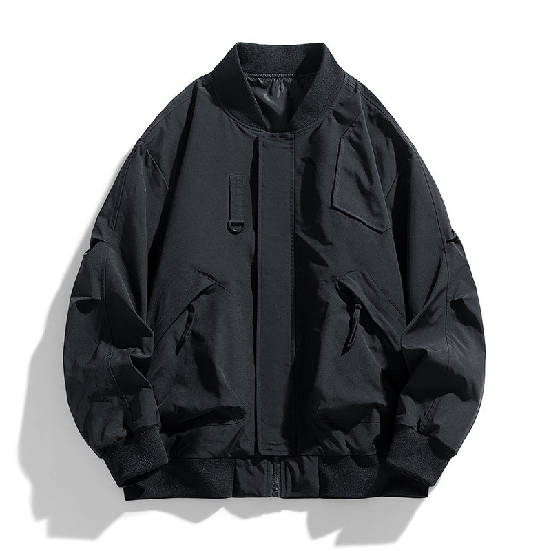 Men's  oversized military-inspired flight bomber jacket with utility pockets EB