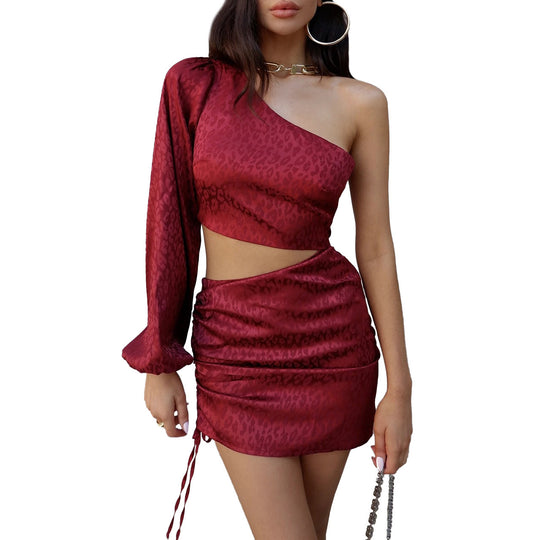 Damen Minikleid mit asymmetrischem Schnitt und raffinierten Rüschendetails EB