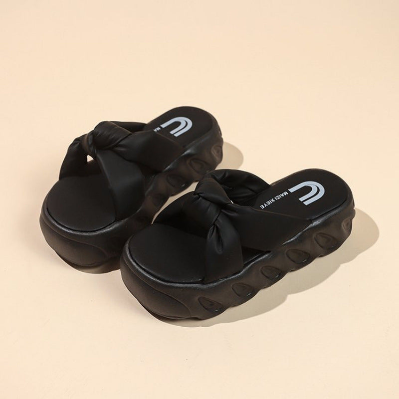 Damen Trendige Riemchen-Sandalen mit geknotetem Design EB