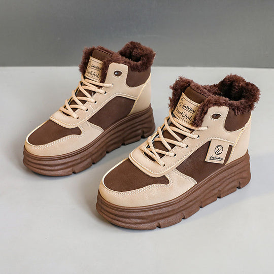 Damen High-Top Sneakers mit kuscheligem Innenfutter und sportlichem Profil EB