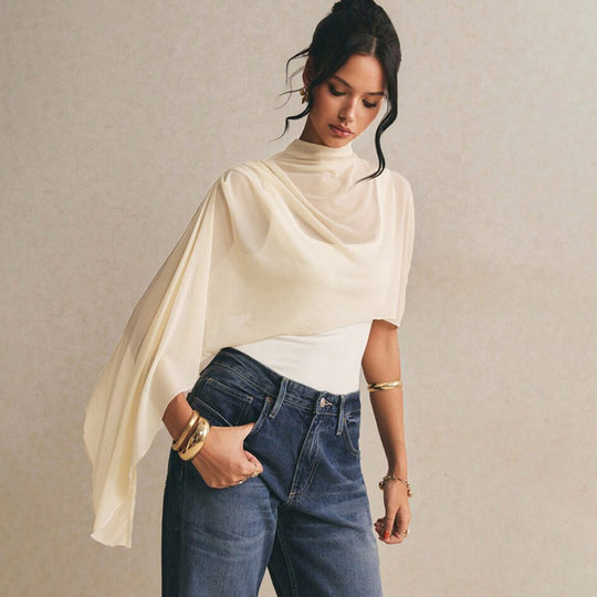 Damen Body mit elegantem Chiffon-Überwurf EB