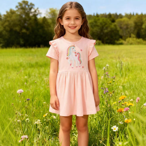 Mädchen Tüllkleid mit niedlichem Einhornmotiv EB