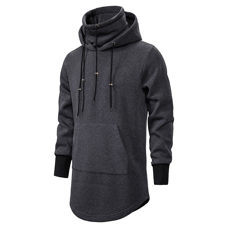 Herren modischer Hoodie mit asymmetrischem Kragen und praktischer Kängurutasche EB