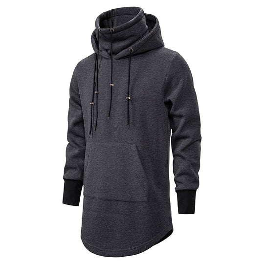 Herren modischer Hoodie mit asymmetrischem Kragen und praktischer Kängurutasche EB