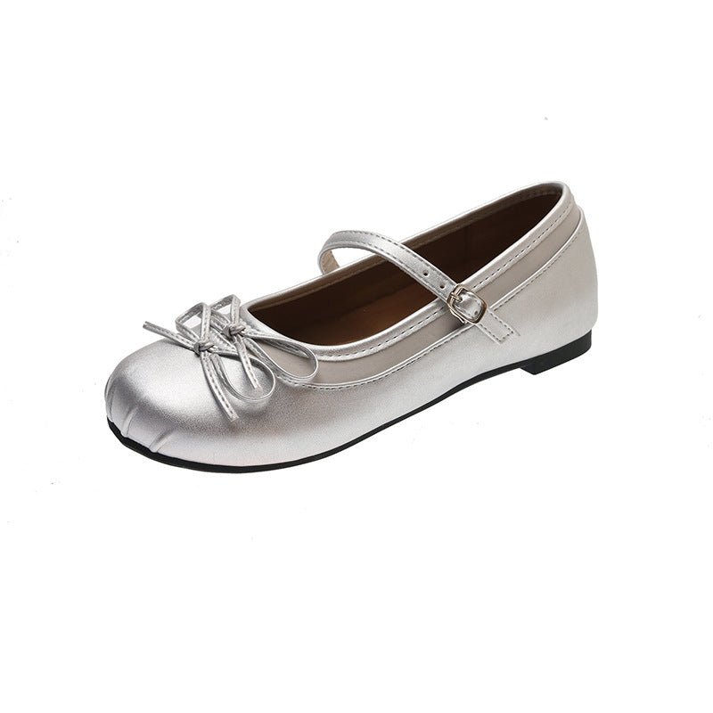 Damen Ballerinas mit elegantem Schnallen-Design und glitzerndem Obermaterial EB
