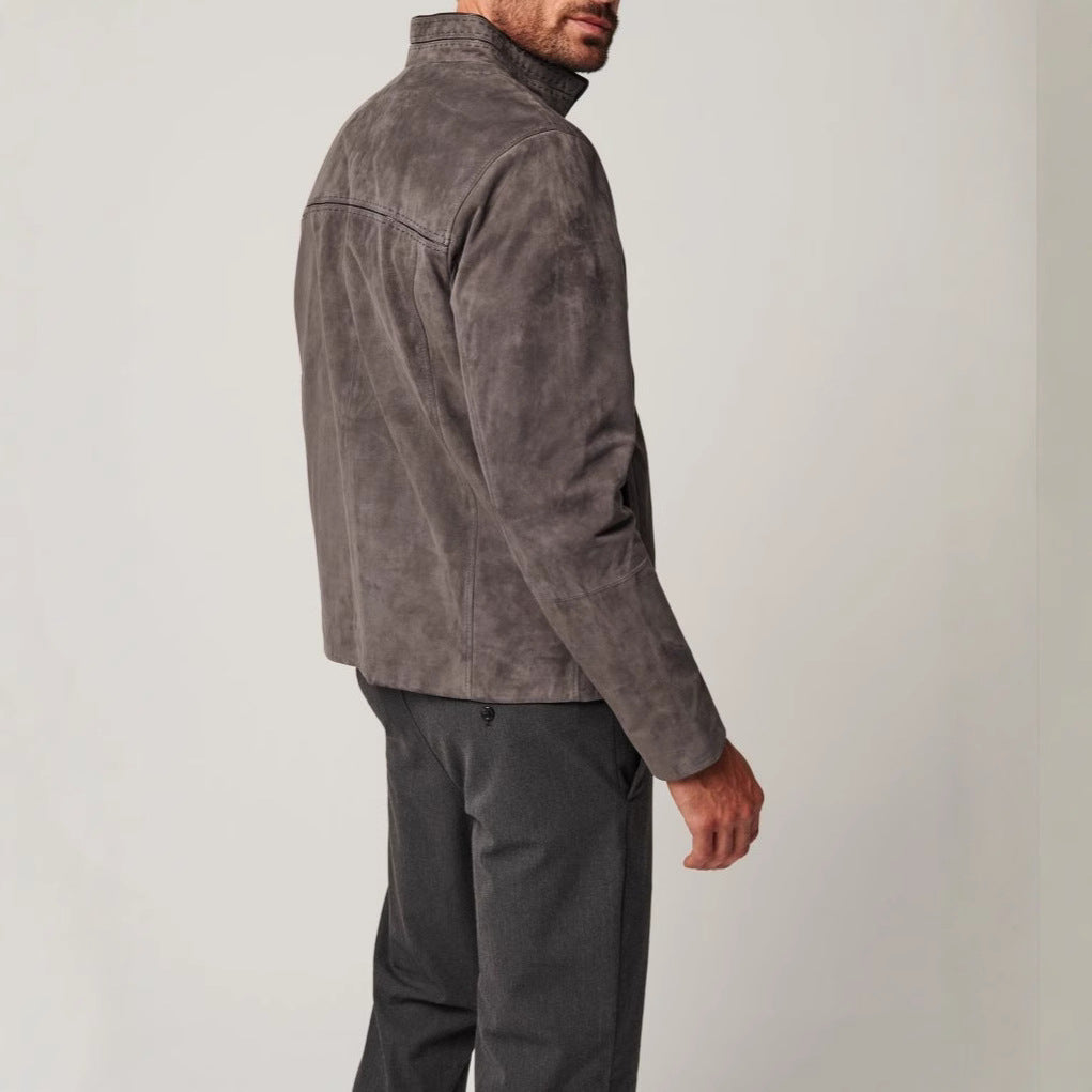 Herren elegante jacke im minimalistischen Design mit hohem Kragen EB