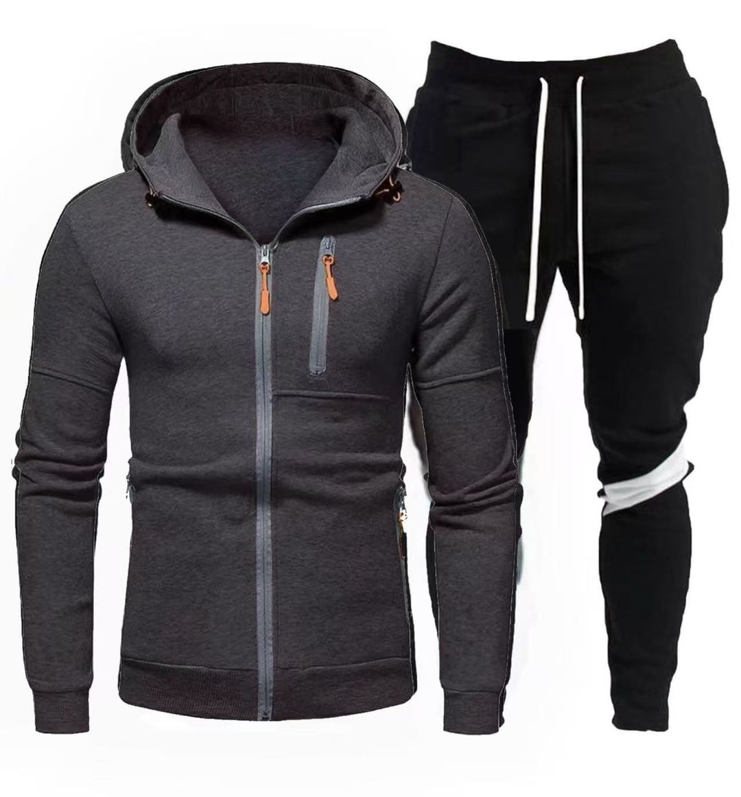 Herren sportliche Kapuzenjacke mit praktischem Reißverschluss und Jogginghose EB