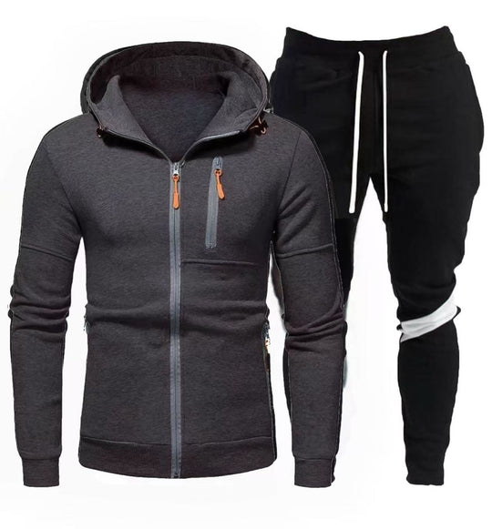 Herren sportliche Kapuzenjacke mit praktischem Reißverschluss und Jogginghose EB