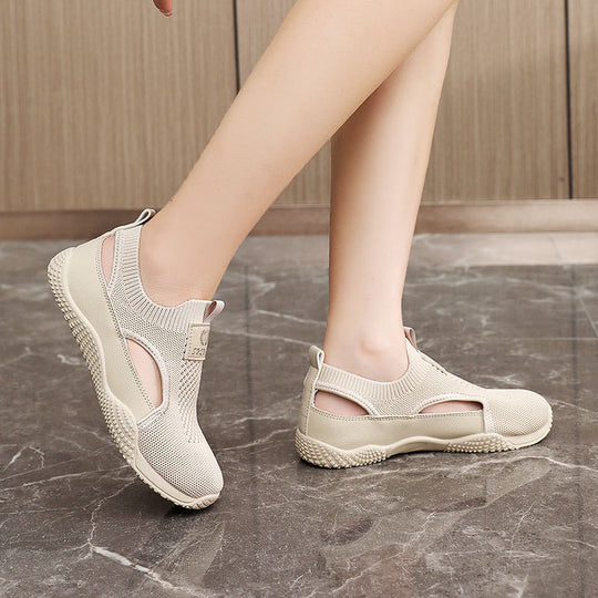 Damen Atmungsaktive Freizeitschuhe mit elastischem Einstieg und rutschfester Sohle EB