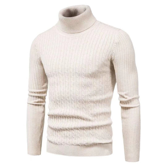 Herren Rollkragenpulli mit strukturiertem Zopfmuster EB
