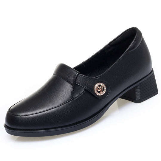 Damen Komfortable Mokassins mit elegantem Riemen und modischem Schmuckdetail EB