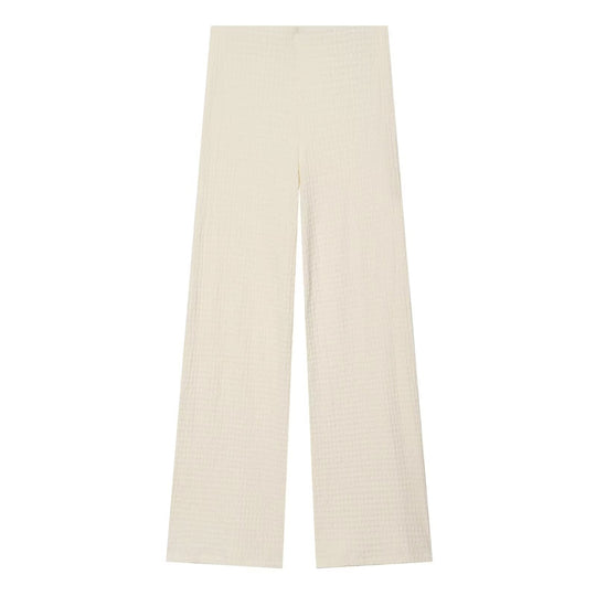 Damen Hochbundhose mit weitem Schnitt und lässiger Textur EB