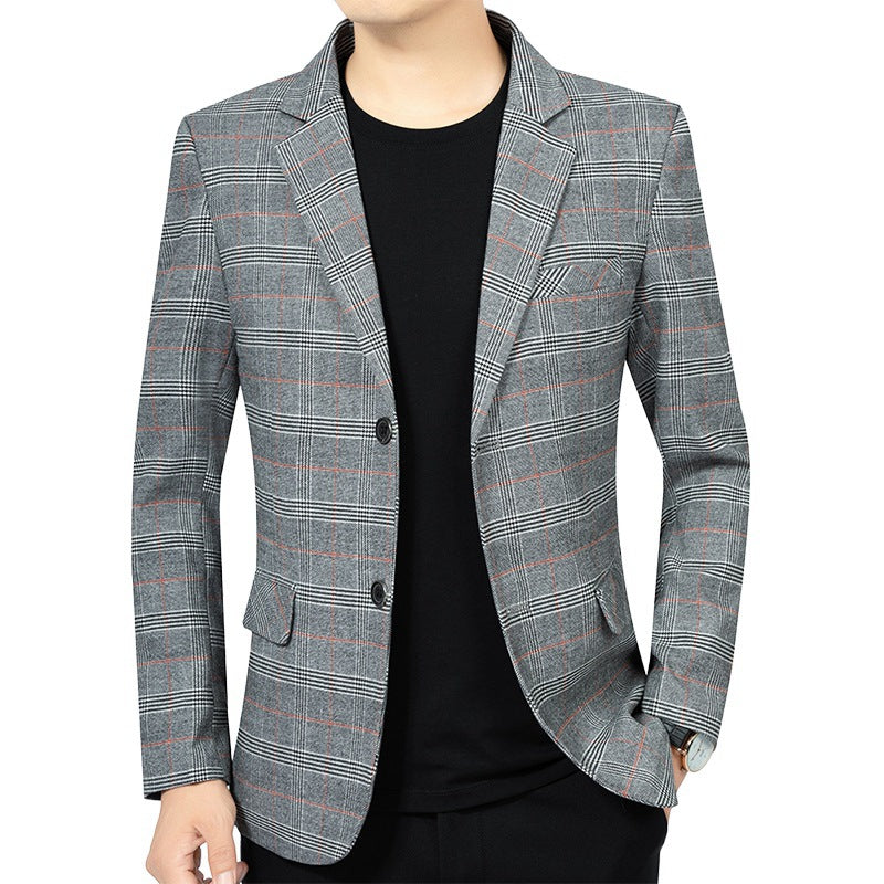 Herren Kariertes Slim-Fit Sakko EB