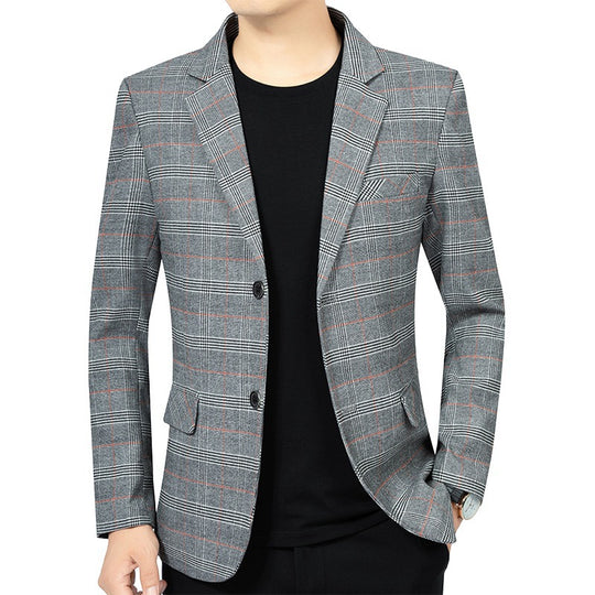 Herren Kariertes Slim-Fit Sakko EB