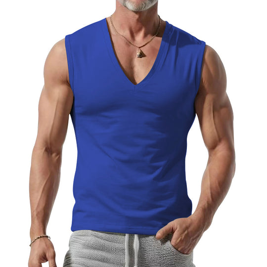 Herren nan figurbetontes ärmelloses V-Ausschnitt Muskelshirt EB