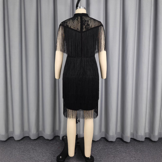 Damen Fransen Kleid EB