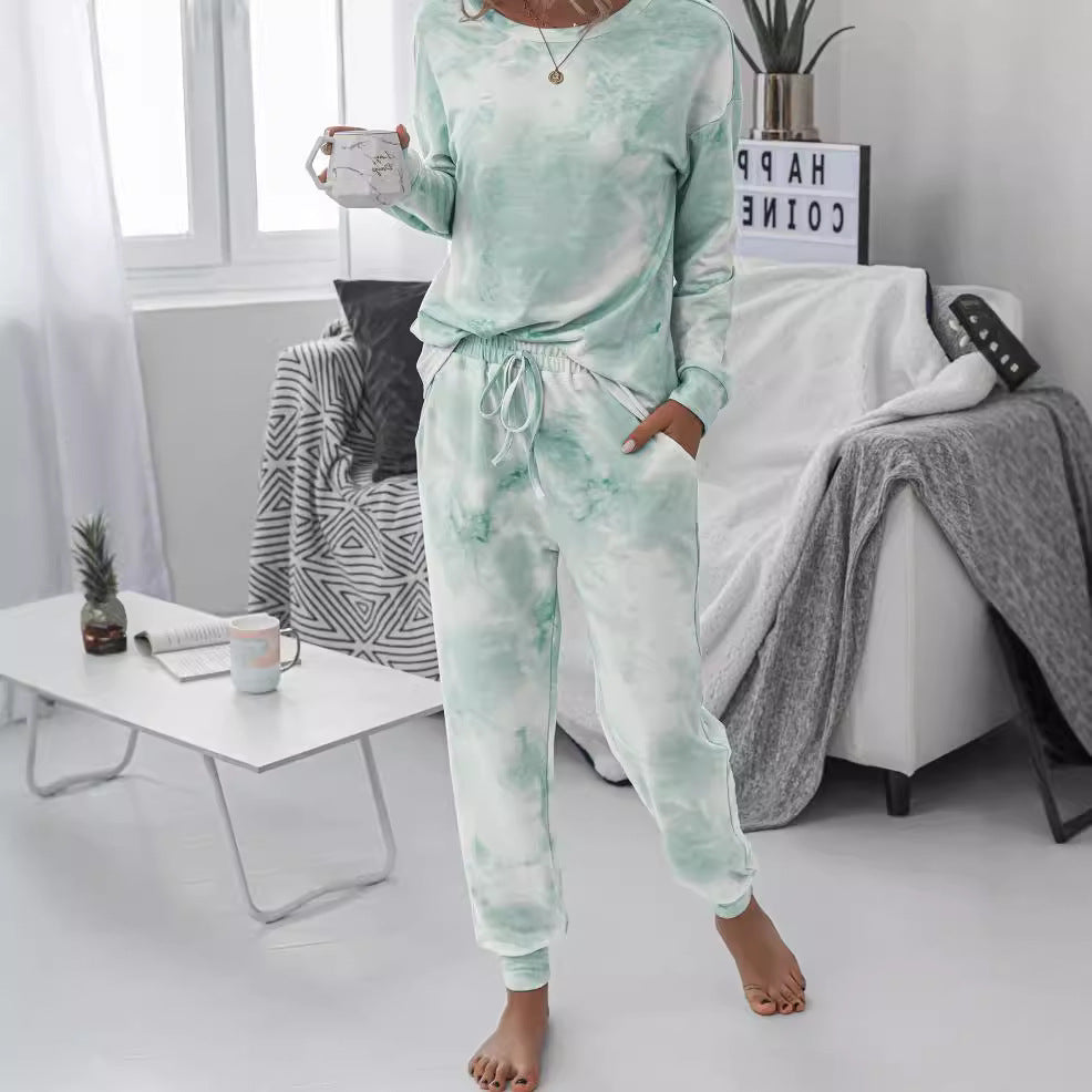 Damen Freizeit-Loungewear Set mit modischem Batikdesign und bequemen Passform EB