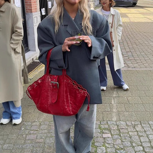 Damen Oversized Blazer mit eleganter Tasche und schickem Revers EB