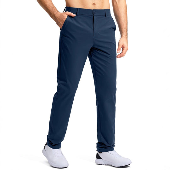 Herren nan elastische Golftwill-Hose mit geradem Schnitt, knitterfreiem Material und verdeckter Reißverschlusstasche EB
