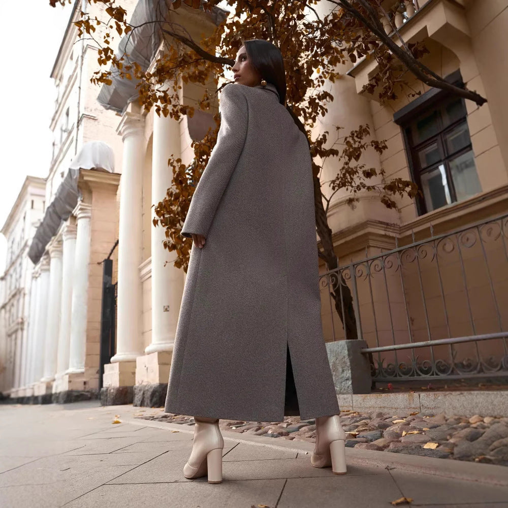 Damen Eleganter Doppelreiher-Mantel mit strukturierten Details EB