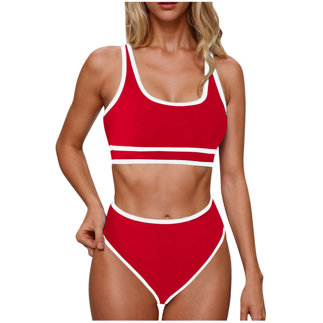 Damen Sportliches Hochtailliertes Bikini-Set EB