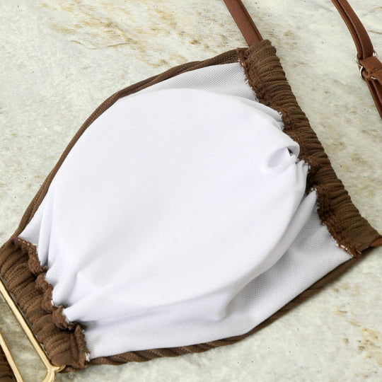 Damen Balkon-Bikini mit raffiniertem Rüschendesign und eleganten Trägern EB