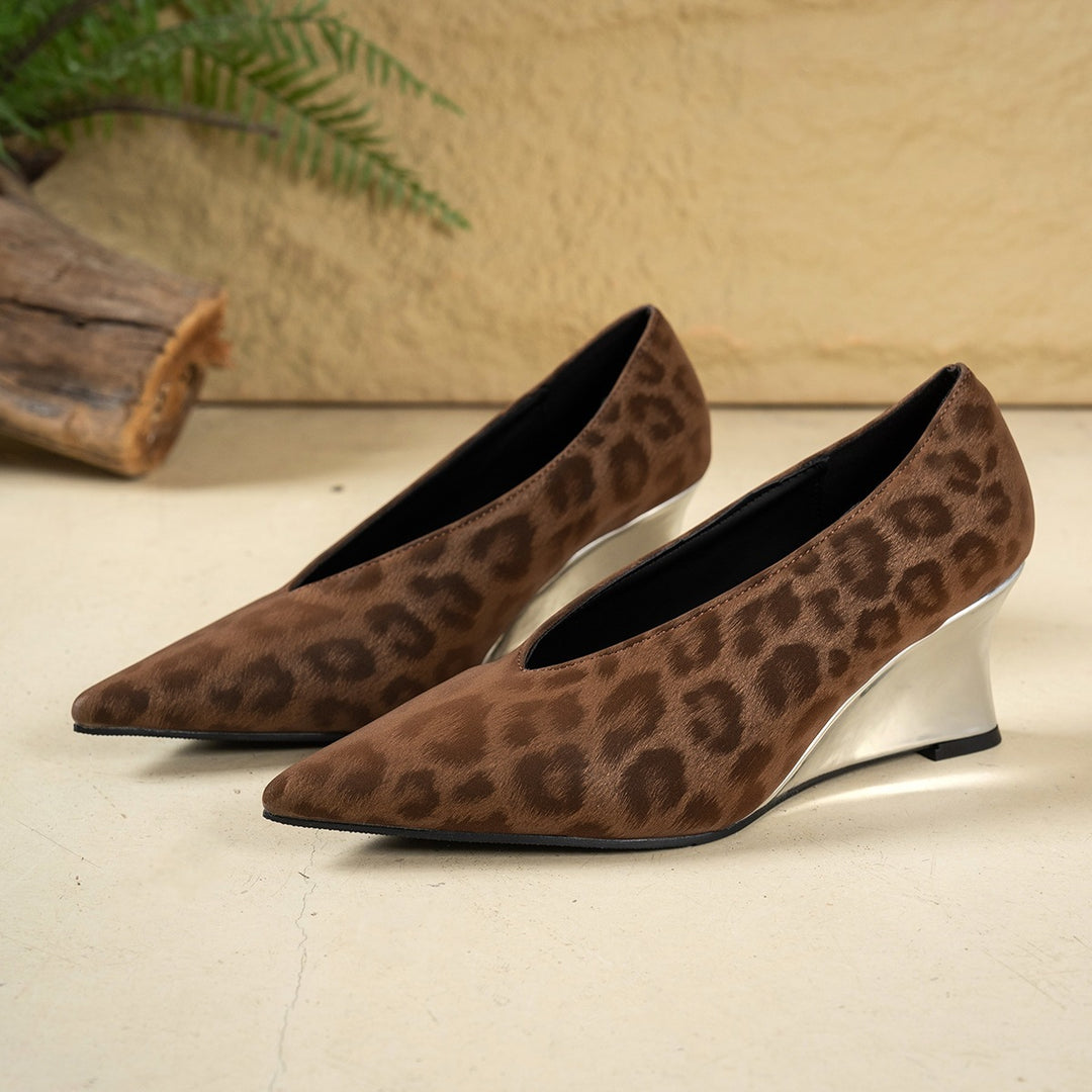 Damen Absatzschuhe mit tierischem Muster EB