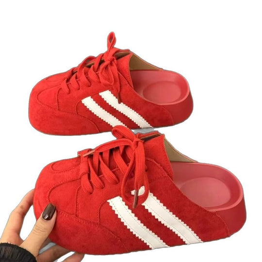 Damen Clogs im sportlichen Design mit hochwertigem Wildleder und klassischer Schnürung EB