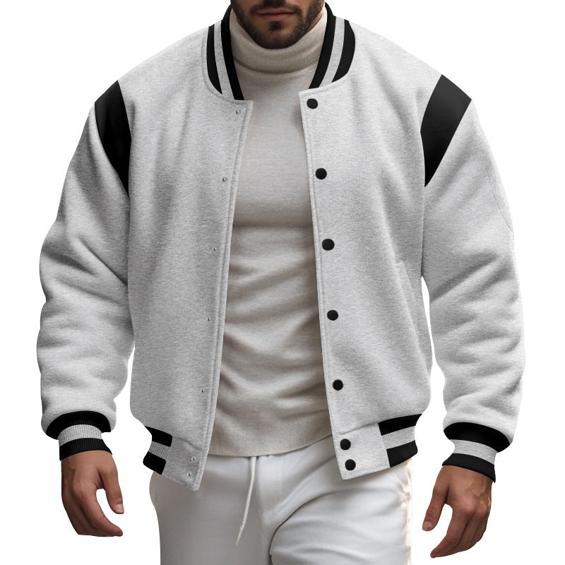 Herren Sportliche Collegejacke mit modernem Design und Kontrastärmel EB