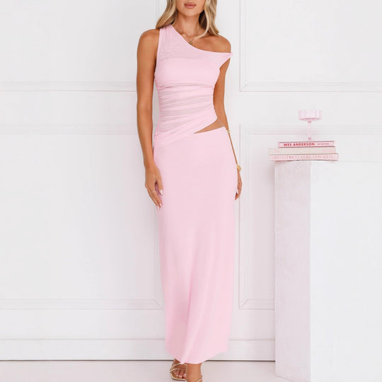 Damen Elegantes Wickelkleid mit asymmetrischem Design und Raffung EB