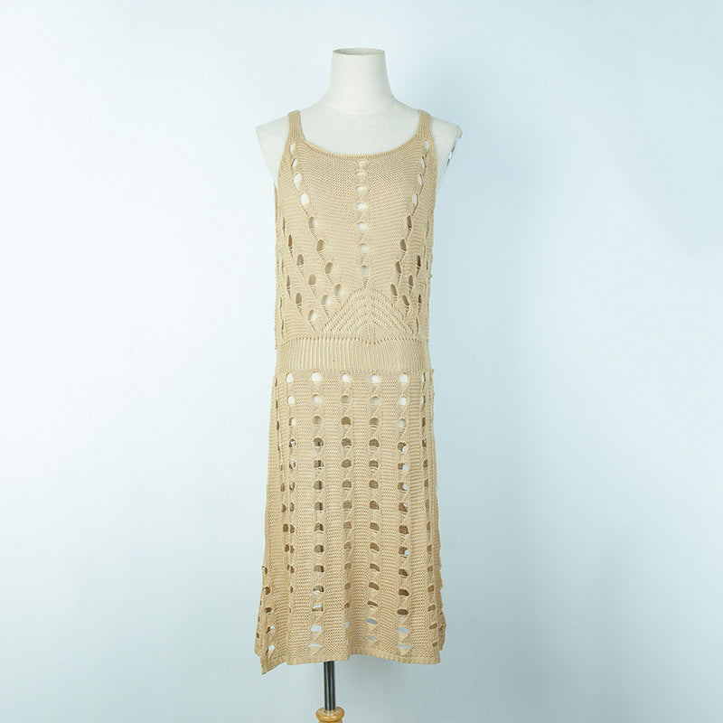 Damen gehäkeltes Sommerkleid mit raffinierten Cut-Outs EB