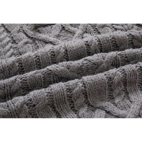 Herren Grobstrickpullover mit Schalkragen und raffinierten Zopfmuster EB
