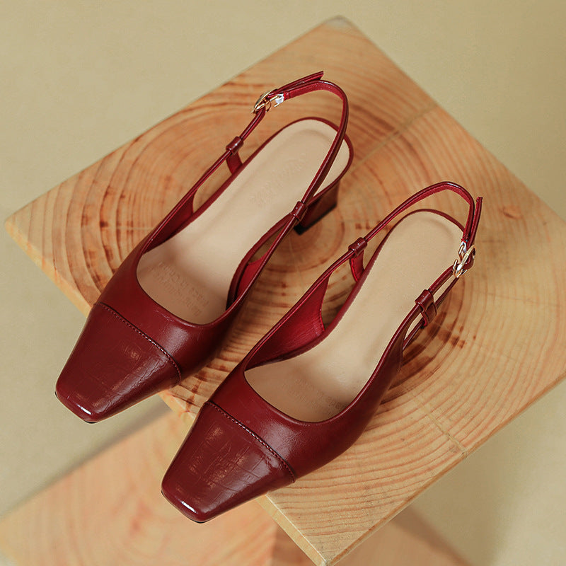 Damen Slingback-Pumps mit metallischem Obermaterial und edlem Blockabsatz EB