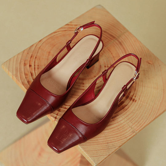 Damen Slingback-Pumps mit metallischem Obermaterial und edlem Blockabsatz EB