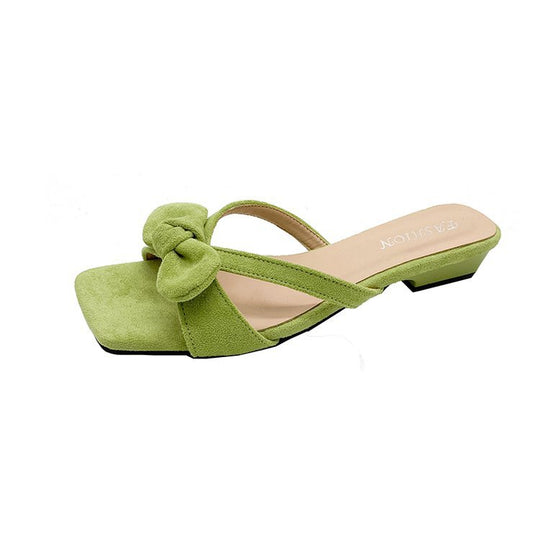 Damen elegante Mules mit modischem Schleifenakzent EB