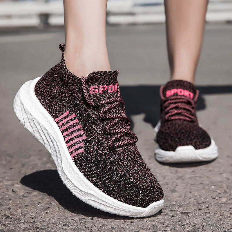 Damen Sportliche High-Top Sneakers mit atmungsaktivem Netz-Obermaterial EB