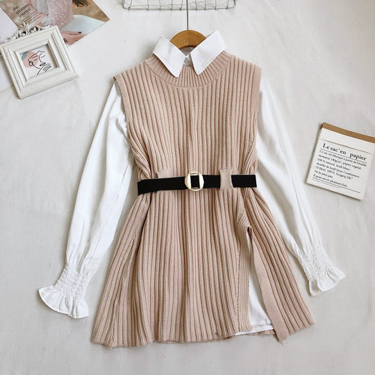 Damen Strickkleid mit Gürtel EB