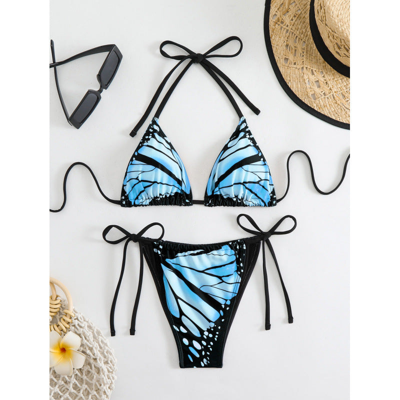 Damen Triangel-Bikini mit innovativem Schmetterlingsmuster EB