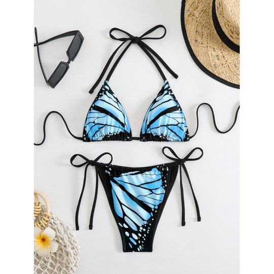 Damen Triangel-Bikini mit innovativem Schmetterlingsmuster EB