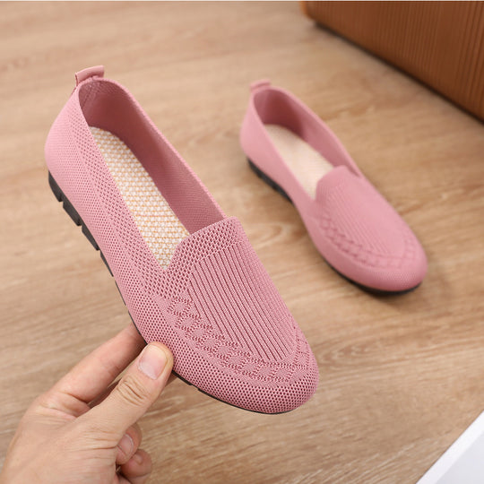 Damen Komfortable Slip-On Freizeit-Schuhe mit atmungsaktiver Struktur EB