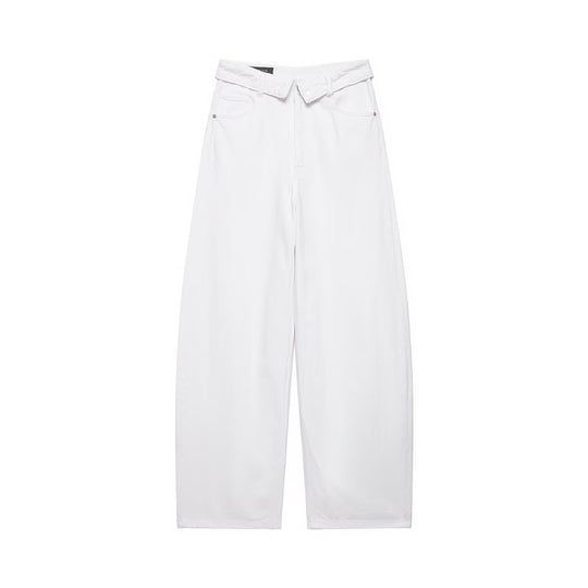 Damen nan weite Highwaist-Jeans im Vintage-Look mit ausgefransten Rissen EB