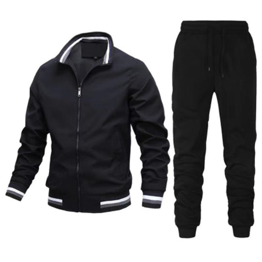 Herren nan sportlicher Freizeit Trainingsanzug Set mit Bomberjacke und elastischer Jogginghose EB