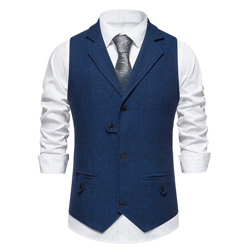 Herren elegante Weste mit modernem Hahnentritt-Muster EB