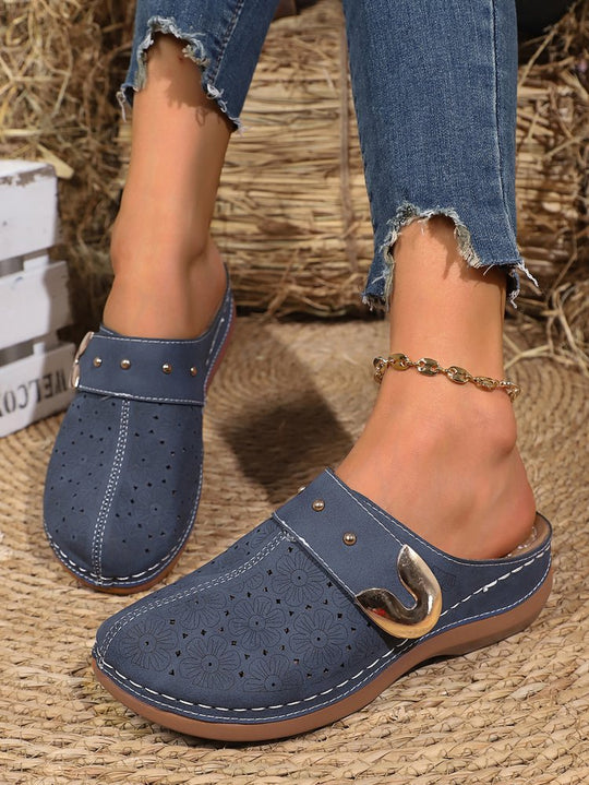 Damen Komfortable und stilvolle Clogs mit floralem Design EB