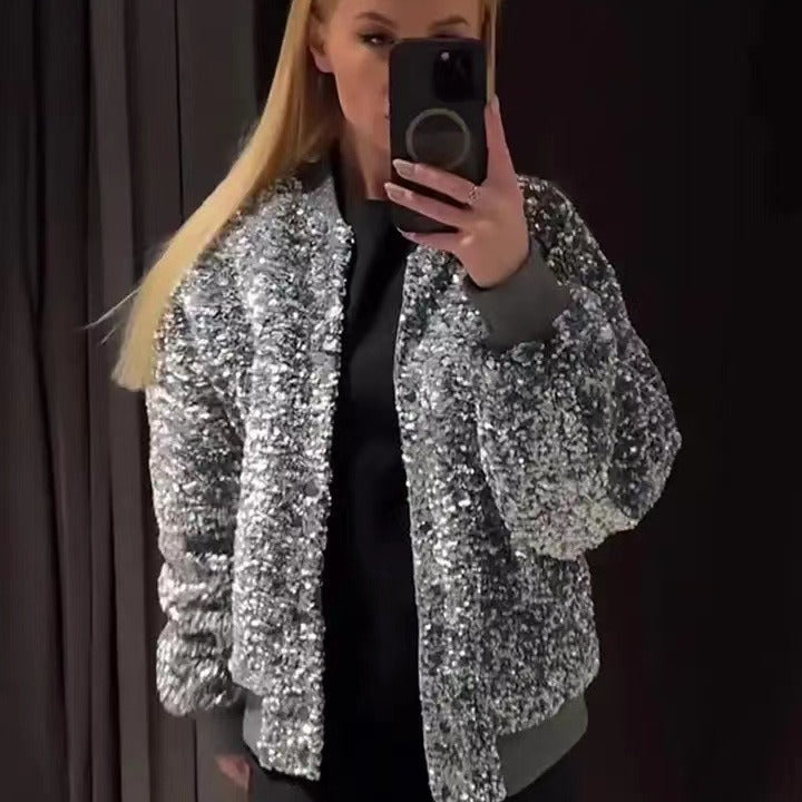 Damen oversized Fleecejacke mit strukturiertem Stoff und hohem Kragen EB
