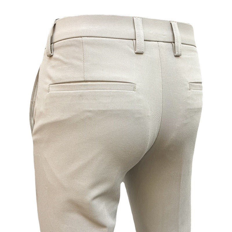 Herren nan schlanke elegante Anzughose mit Stretchbund, Bügelfalte und schmal zulaufendem Bein EB