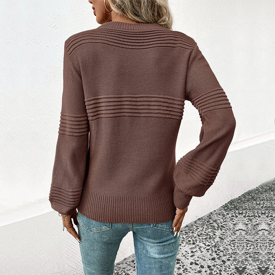 Damen stylischer gestrickter Pullover EB