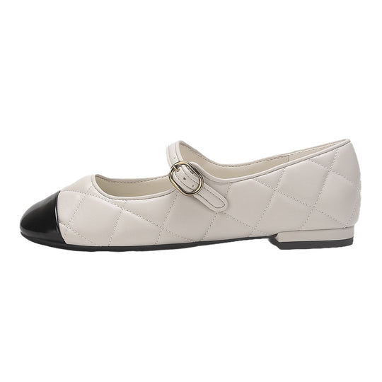 Damen Ballerinas mit verstellbarem Riemen und elegantem Kettenakzent EB