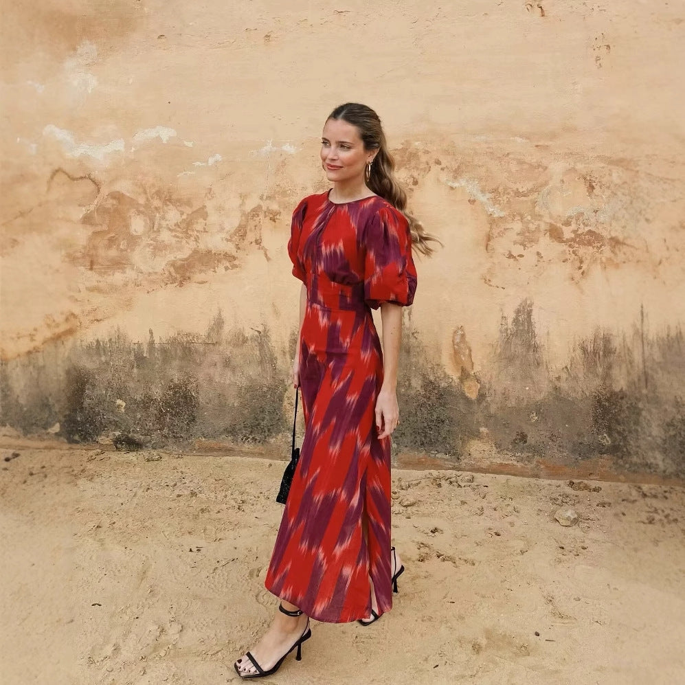 Damen Sommerkleid mit buntem Stickdesign und lockerem Schnitt EB