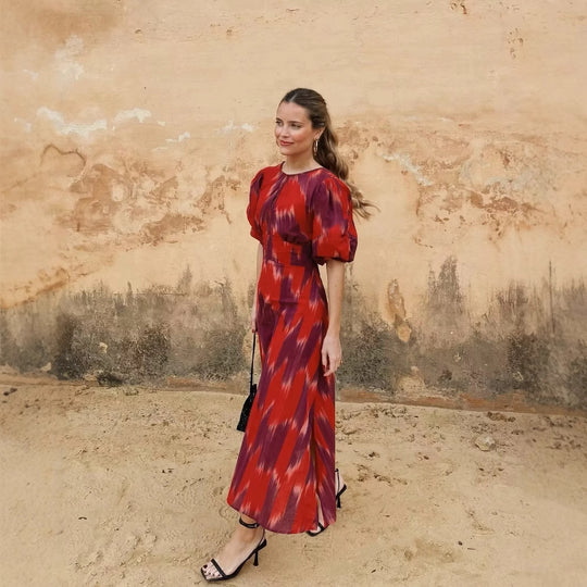 Damen Sommerkleid mit buntem Stickdesign und lockerem Schnitt EB